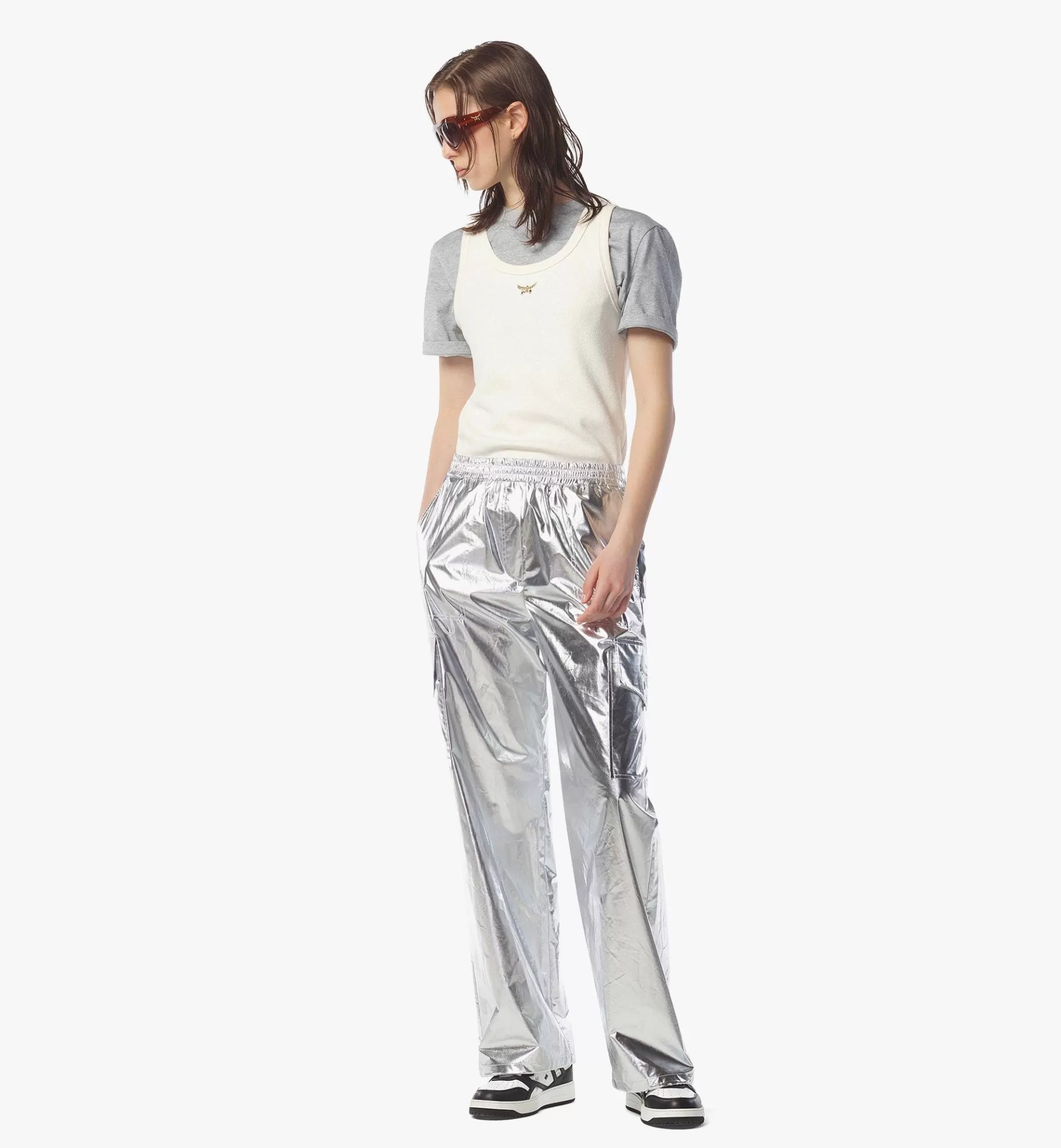 Cheap Cargo Pants In Metallic Polyester Women Pants & Skirts