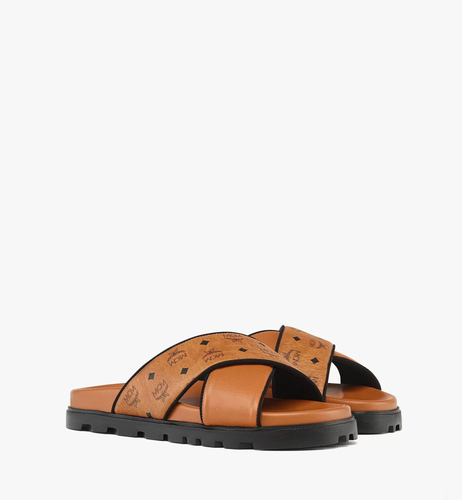 Fashion Cross Sandal In VIsetos Leather Mix Women Slides & Sandals | Slides & Sandals