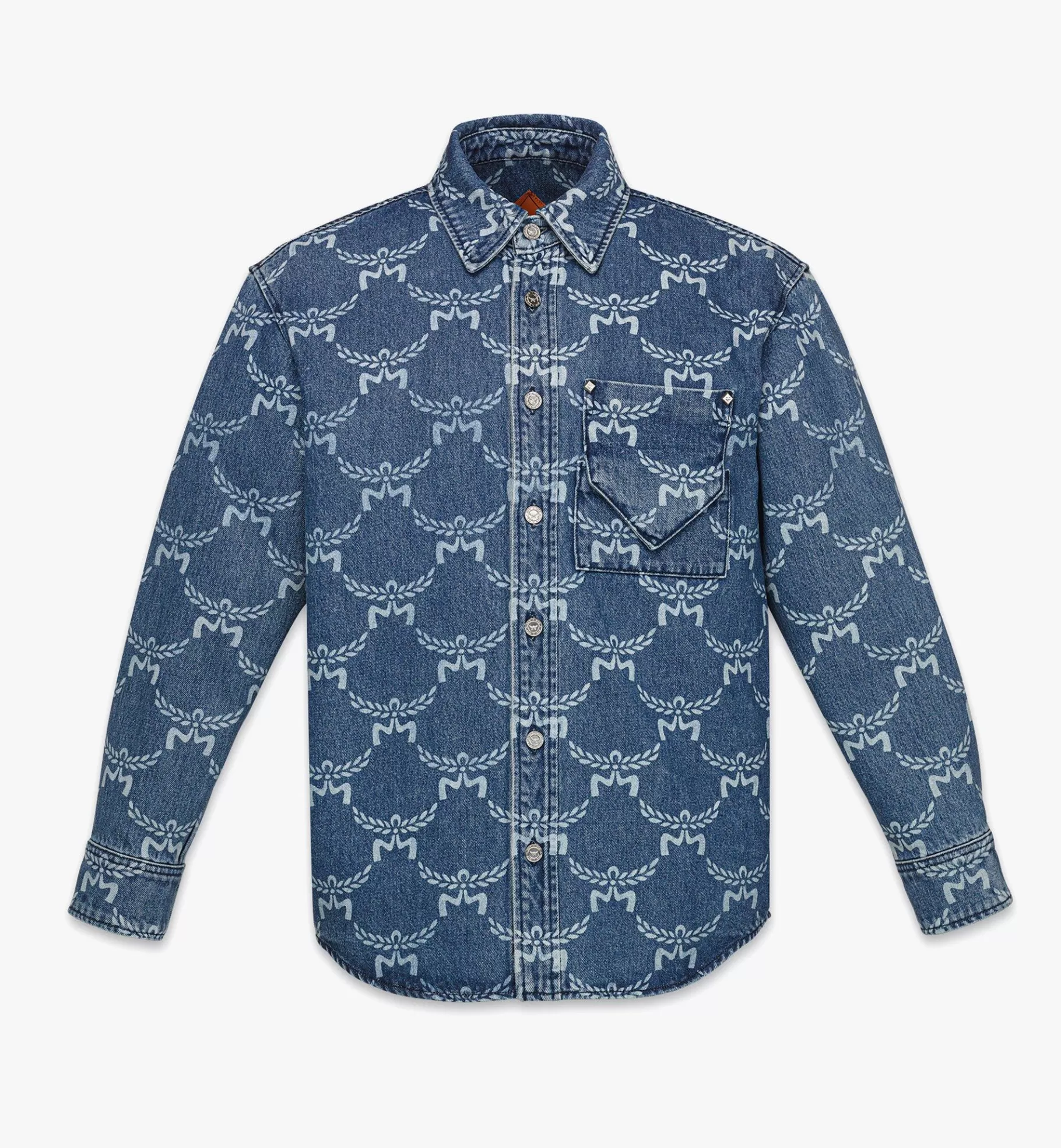 Discount Lauretos Monogram Denim Shirt Women Tops & T-Shirts | Tops & T-Shirts