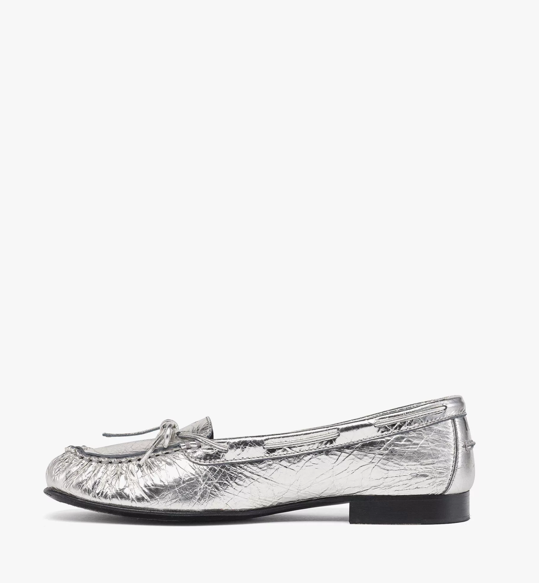 Clearance Moccasin In Metallic Calf Leather Women Loafers & Flats