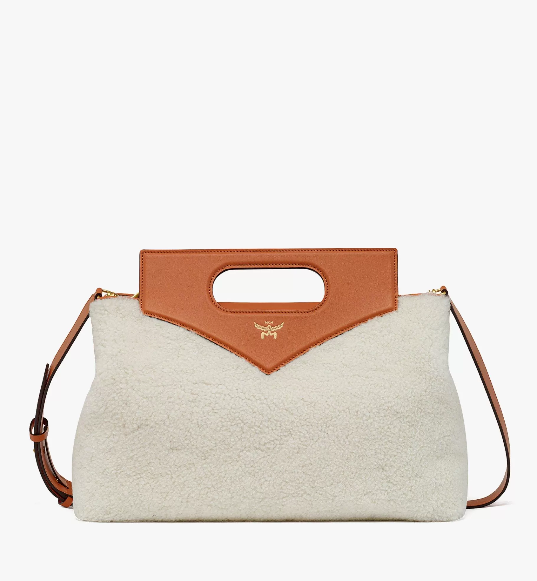 Shop Soft Diamond Tote In Shearling And Leather Women Totes & Shoppers | Shoulder & Crossbody Bags