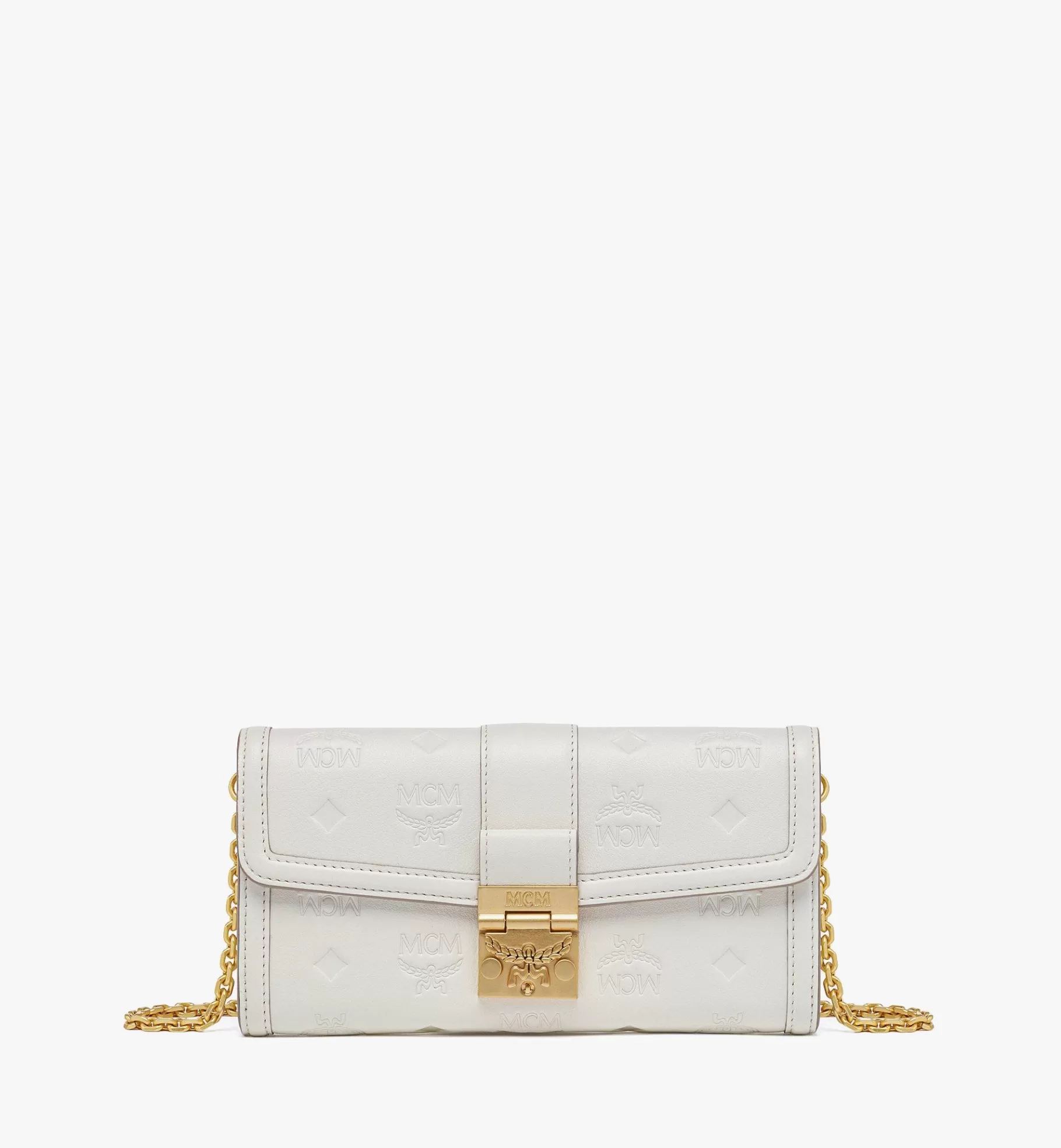 Shop Tracy Chain Wallet In Embossed Monogram Leather Women Mini Bags | Crossbody Wallets